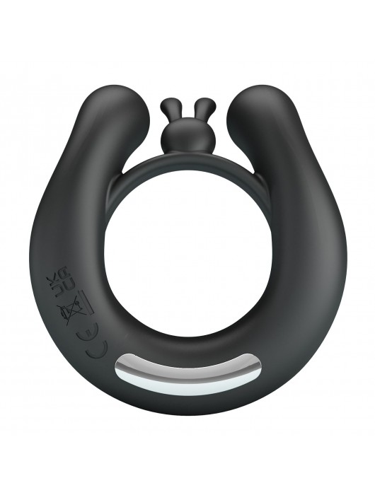 Черное эрекционное кольцо Dahlia с 2 стимулирующими щеточками - Baile - в Нижнем Новгороде купить с доставкой