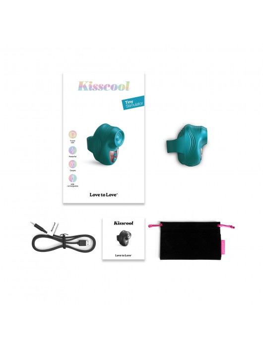 Зеленый клиторальный стимулятор на палец Kisscool - Love to Love