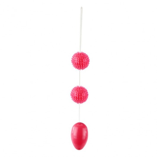 Розовые анальные шарики с рельефом - Baile