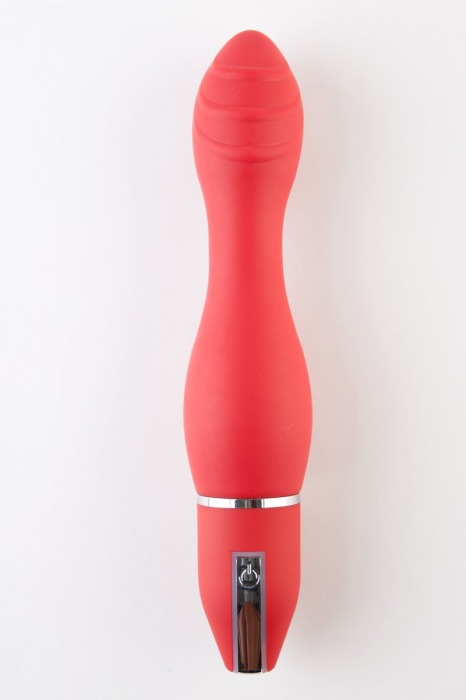 Красный анальный вибромассажёр из силикона - 27 см. - ToyFa