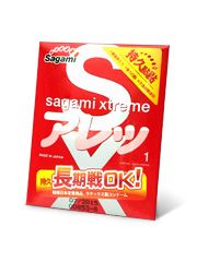 Утолщенный презерватив Sagami Xtreme FEEL LONG с точками - 1 шт. - Sagami - купить с доставкой в Нижнем Новгороде