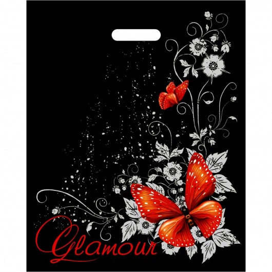 Черный пакет Glamour с вырубной ручкой (38х47 см) - Сима-Ленд - купить с доставкой в Нижнем Новгороде