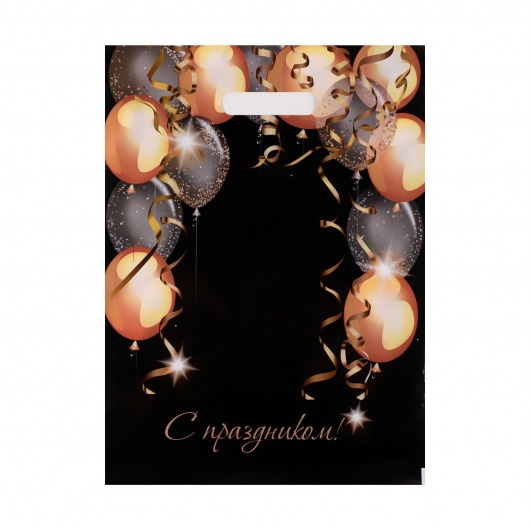 Пакет с вырубной ручкой и принтом в виде шариков (30х40 см) - Сима-Ленд - купить с доставкой в Нижнем Новгороде