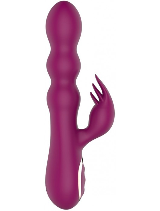 Сливовый вибратор-кролик AN Stamen с массажем бусинами - 22 см. - Anasteisha