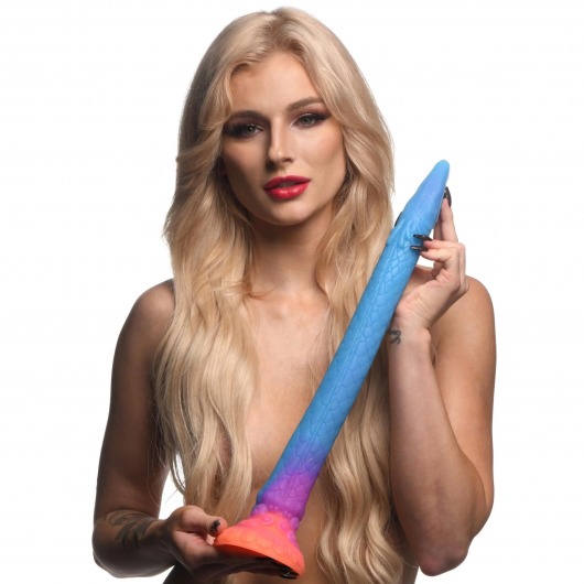 Фантазийный люминесцентный фаллоимитатор в форме змеи Makara Glow-in-the-Dark Silicone Snake Dildo - 46 см. - XR Brands