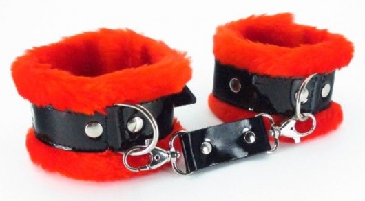 Красные наручники с мехом BDSM Light - БДСМ Арсенал - купить с доставкой в Нижнем Новгороде