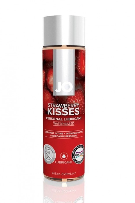 Лубрикант на водной основе с ароматом клубники JO Flavored Strawberry Kiss - 120 мл. - System JO - купить с доставкой в Нижнем Новгороде