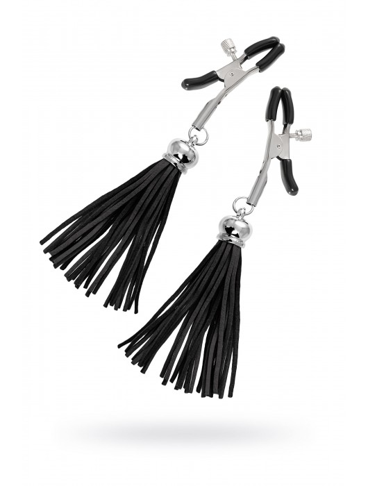 Зажимы на соски «Прищепки» с черными кисточками из замши - Pecado - купить с доставкой в Нижнем Новгороде