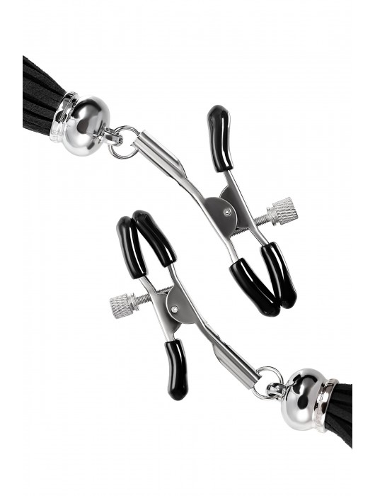 Зажимы на соски «Прищепки» с черными кисточками из замши - Pecado - купить с доставкой в Нижнем Новгороде