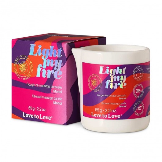 Массажная свеча Light My Fire с ароматом моной - 80 мл. - Love to Love - купить с доставкой в Нижнем Новгороде