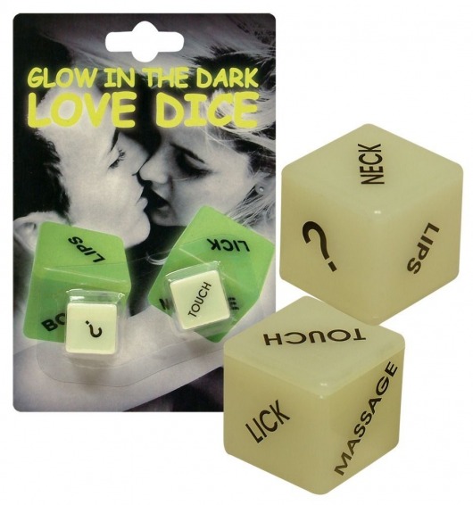 Кубики для любовных игр Glow-in-the-dark с надписями на английском - Orion - купить с доставкой в Нижнем Новгороде