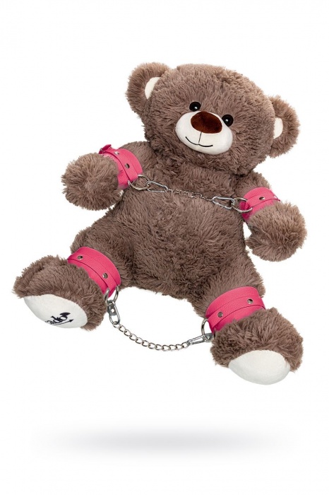 Бондажный набор: бурый мишка с розовыми оковами и наручниками - Pecado - купить с доставкой в Нижнем Новгороде