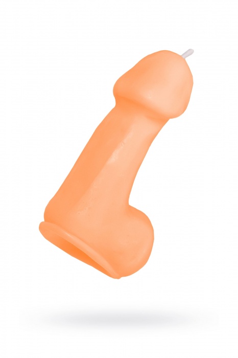 Оранжевая свеча в форме пениса - 47 гр. - Pecado - купить с доставкой в Нижнем Новгороде