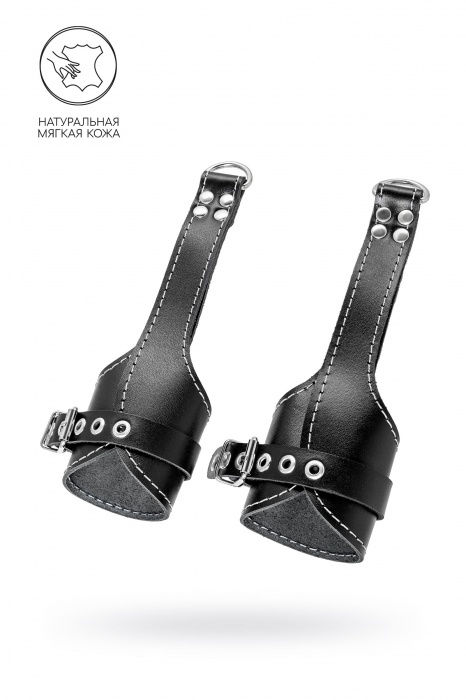 Черные подвесы с белой строчкой - Pecado - купить с доставкой в Нижнем Новгороде