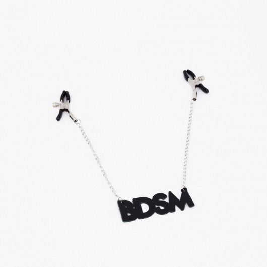 Зажимы на соски с кожаной подвеской BDSM - Crazy Handmade - купить с доставкой в Нижнем Новгороде