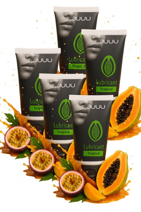 Набор из 5 съедобных лубрикантов JUJU со вкусом тропических фруктов - JuJu - купить с доставкой в Нижнем Новгороде