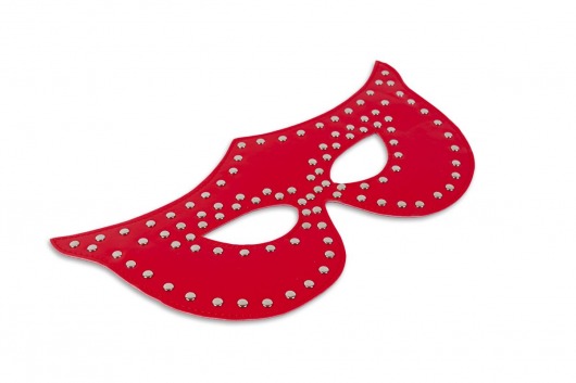 Таинственная красная маска с заклёпками - Пикантные штучки - купить с доставкой в Нижнем Новгороде