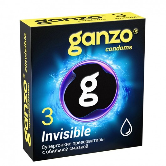 Супертонкие презервативы Ganzo Invisible - 3 шт. - Ganzo - купить с доставкой в Нижнем Новгороде