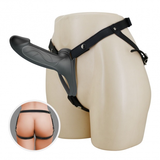 Черный полый мужской страпон London - 16,8 см. - Baile - купить с доставкой в Нижнем Новгороде