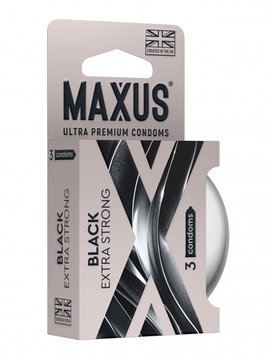 Черные утолщенные презервативы MAXUS Extra Strong с железным кейсом - 3 шт. - Maxus - купить с доставкой в Нижнем Новгороде