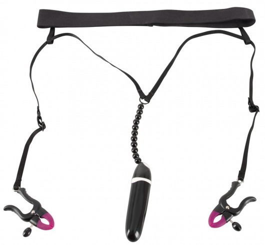 Женские вибростринги с зажимами для половых губ Spreader String with Vibrator - Orion - купить с доставкой в Нижнем Новгороде