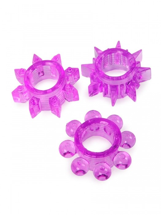 Набор из 3 лиловых эрекционных колец различной формы - Erowoman-Eroman - в Нижнем Новгороде купить с доставкой