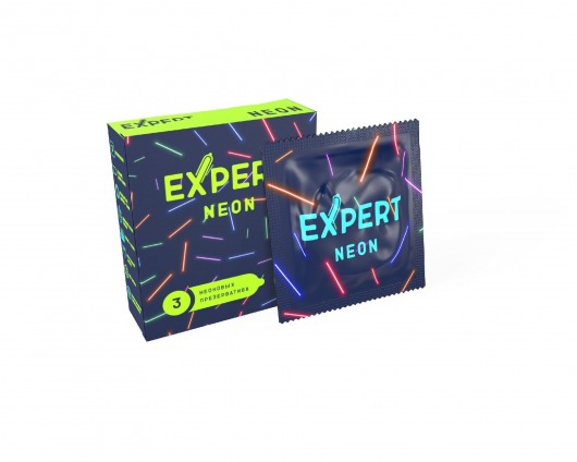Светящиеся в темноте презервативы Expert Neon - 3 шт. - Expert - купить с доставкой в Нижнем Новгороде