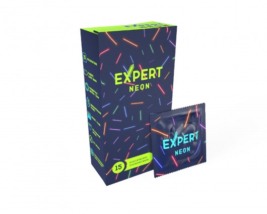 Светящиеся в темноте презервативы Expert Neon - 15 шт. - Expert - купить с доставкой в Нижнем Новгороде