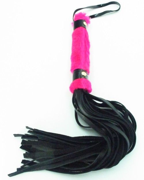 Нежная плеть с розовым мехом BDSM Light - 43 см. - БДСМ Арсенал - купить с доставкой в Нижнем Новгороде