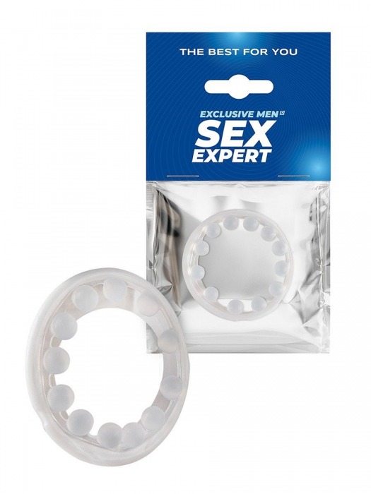 Эрекционное кольцо со стимулирующими шариками на поверхности - Sex Expert - в Нижнем Новгороде купить с доставкой