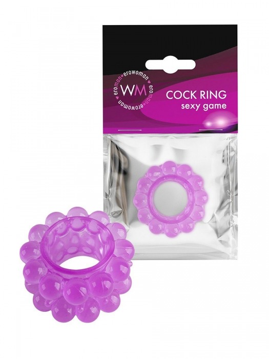 Лиловое эрекционное кольцо с 2 рядами стимулирующих шариков - Erowoman-Eroman - в Нижнем Новгороде купить с доставкой
