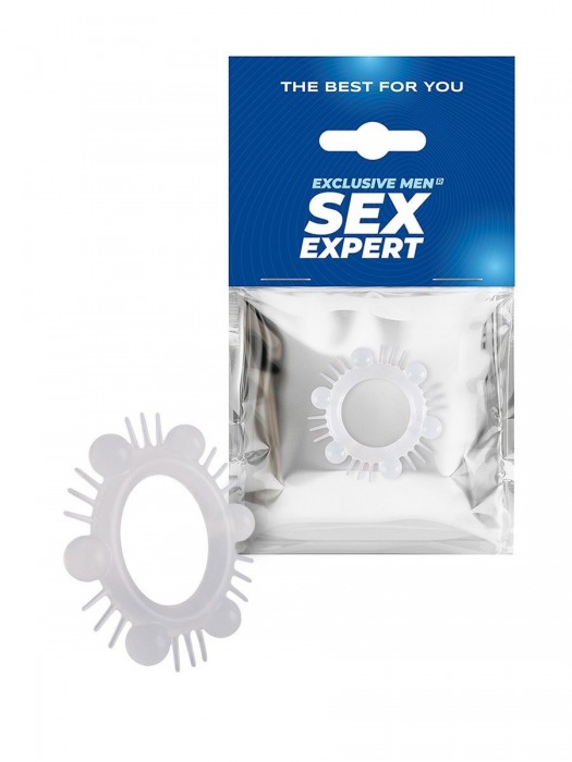 Эластичное эрекционное кольцо с шипиками и шариками - Sex Expert - в Нижнем Новгороде купить с доставкой