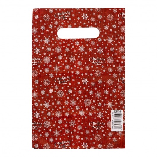Красный подарочный новогодний пакет с вырубной ручкой (20х30 см) - Сима-Ленд - купить с доставкой в Нижнем Новгороде