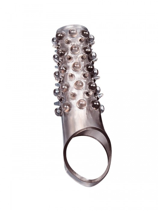 Дымчатая насадка на пенис с шипами и выпуклостями - 12 см. - Sex Expert - в Нижнем Новгороде купить с доставкой