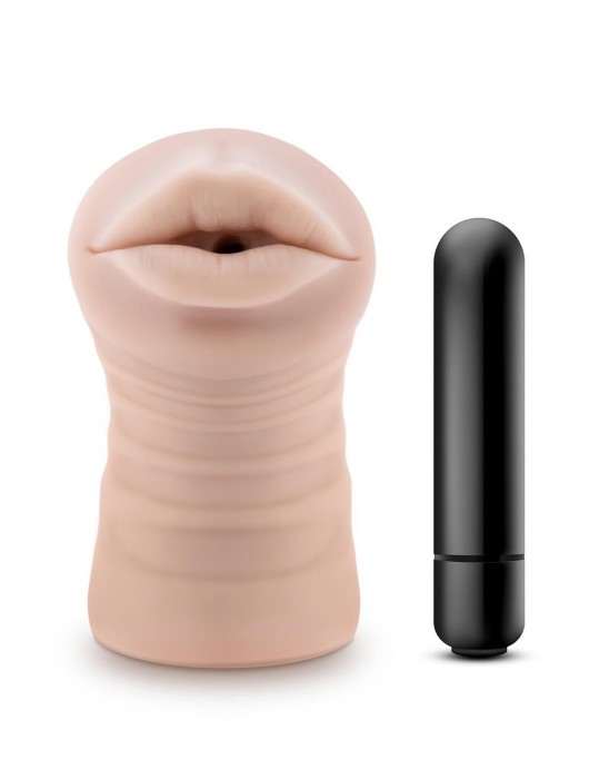Телесный мастурбатор-ротик Nicole Vibrating Masturbator - Blush Novelties - в Нижнем Новгороде купить с доставкой