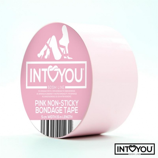 Розовый скотч для фиксации Non-Sticky Bondage Tape - 15 м. - Intoyou - купить с доставкой в Нижнем Новгороде