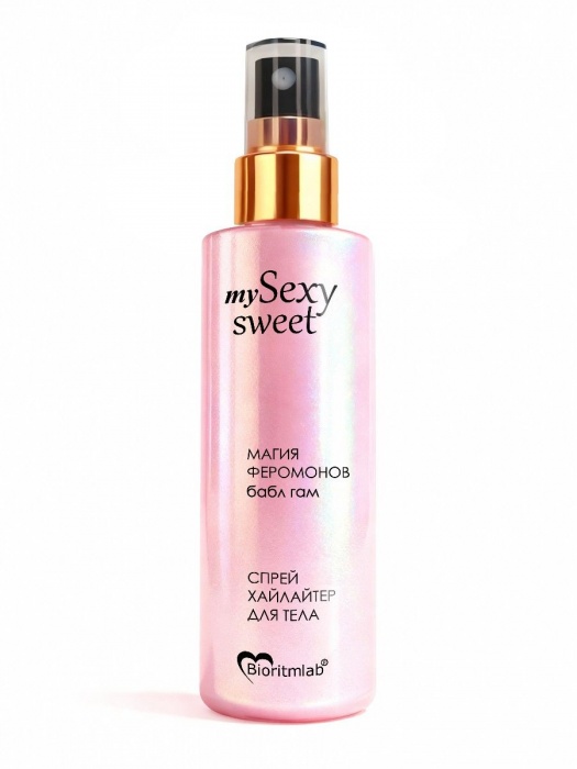 Спрей хайлайтер для тела Sexy Sweet с ароматом бабл-гам, шиммером и феромонами - 200 мл. -  - Магазин феромонов в Нижнем Новгороде