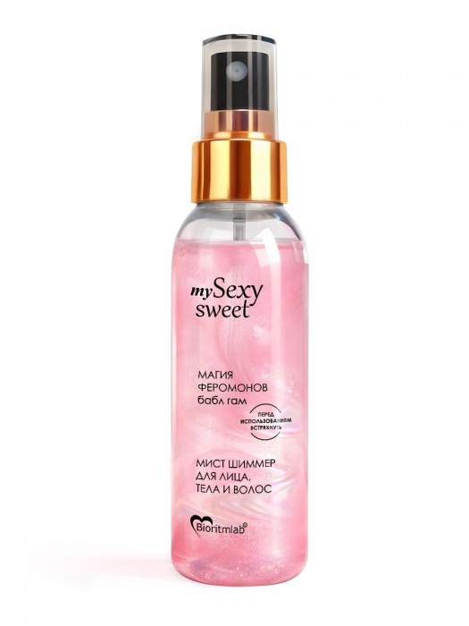 Мист для лица, тела и волос Sexy Sweet с ароматом бабл-гам, шиммером и феромонами - 95 мл. -  - Магазин феромонов в Нижнем Новгороде