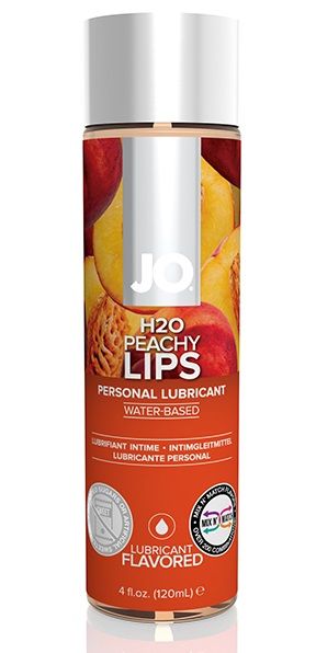 Лубрикант на водной основе с ароматом персика JO Flavored Peachy Lips - 120 мл. - System JO - купить с доставкой в Нижнем Новгороде