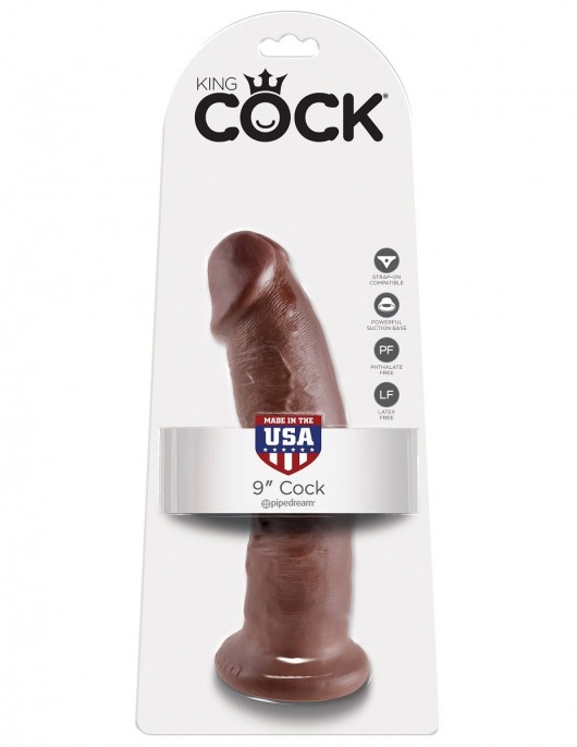 Коричневый фаллоимитатор 9  Cock - 22,9 см. - Pipedream