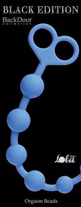 Голубая анальная цепочка Orgasm Beads - 33,5 см. - Lola Games