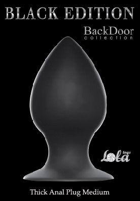 Чёрная анальная пробка Thick Anal Plug Medium - 9,5 см. - Lola Games