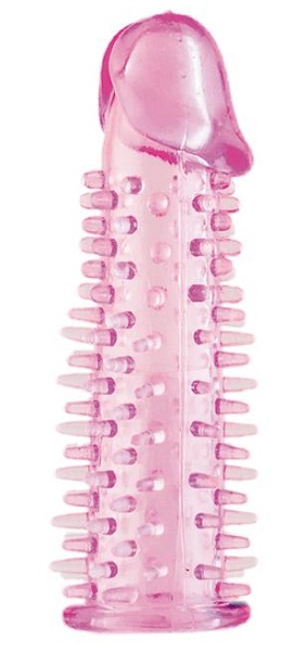 Розовая насадка на половой член с закрытой головкой и шипиками - 12,5 см. - ToyFa - в Нижнем Новгороде купить с доставкой