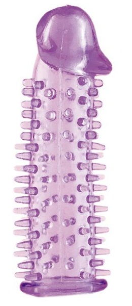 Фиолетовая насадка на половой член с закрытой головкой и шипами - 12,5 см. - ToyFa - в Нижнем Новгороде купить с доставкой