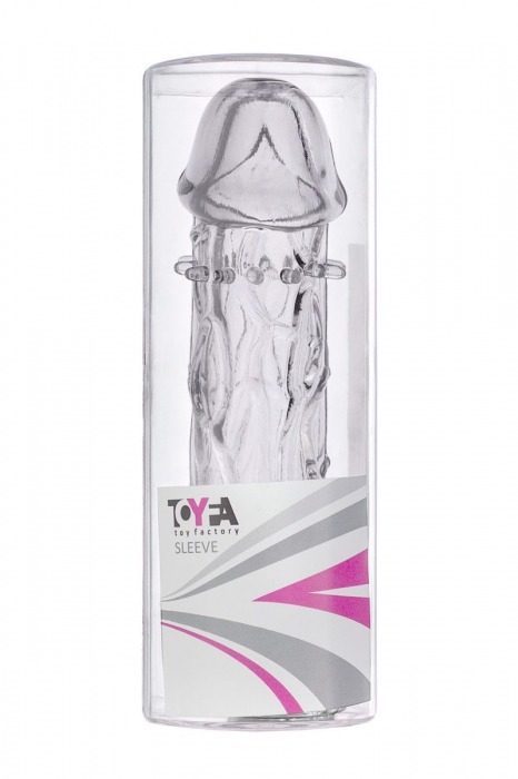 Гладкая прозрачная насадка с усиками под головкой - 12,5 см. - Toyfa Basic - в Нижнем Новгороде купить с доставкой