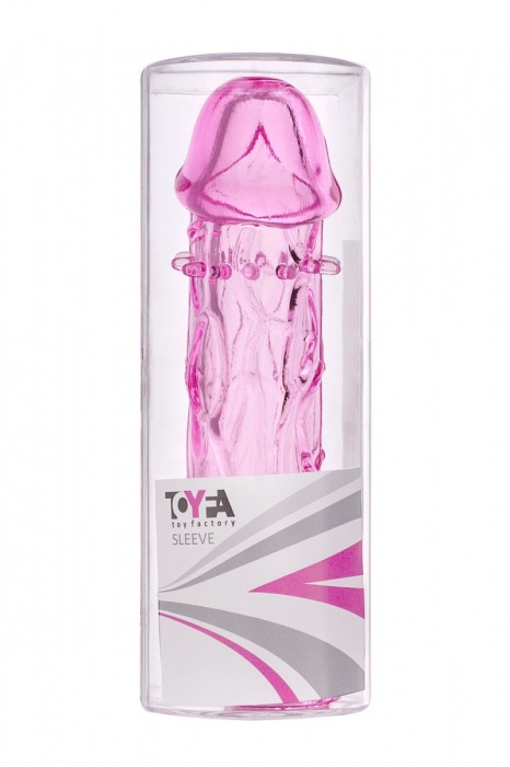 Гладкая розовая насадка с усиками под головкой - 12,5 см. - Toyfa Basic - в Нижнем Новгороде купить с доставкой