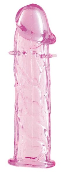 Гладкая розовая насадка с усиками под головкой - 12,5 см. - Toyfa Basic - в Нижнем Новгороде купить с доставкой