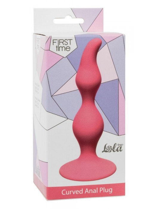 Розовая анальная пробка Curved Anal Plug Pink - 12,5 см. - Lola Games