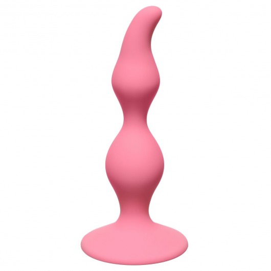 Розовая анальная пробка Curved Anal Plug Pink - 12,5 см. - Lola Games