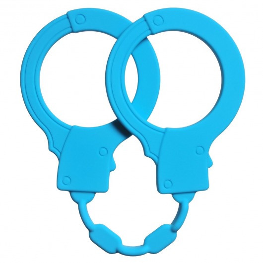 Голубые силиконовые наручники Stretchy Cuffs Turquoise - Lola Games - купить с доставкой в Нижнем Новгороде